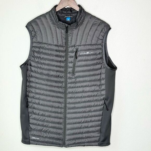 Eddie Bauer 800 StormDown First Ascent Vest Full Zip Black Quilted - Gray - Men’ - Picture 1 of 13